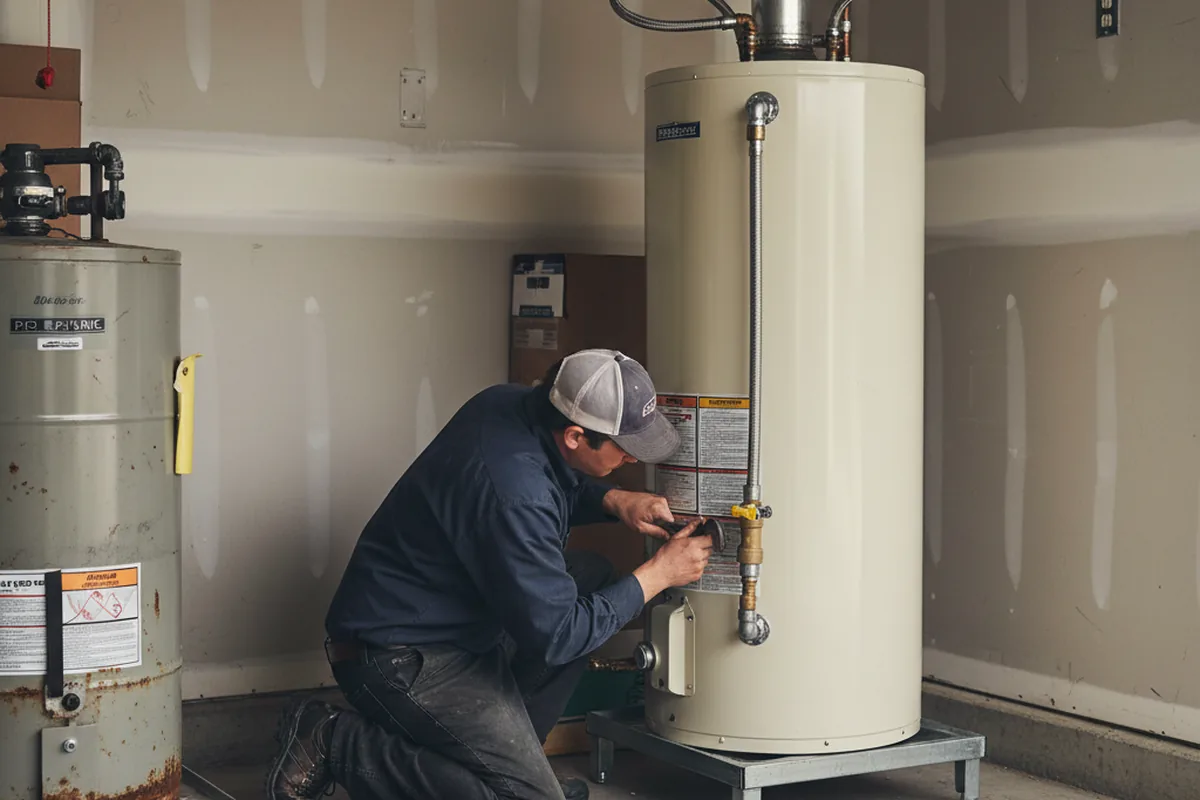 Water heater and shutoff valve replacement in Bays